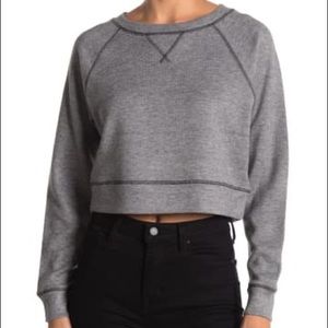 BB Dakota Gimme Cozy Cropped Gray Sweatshirt